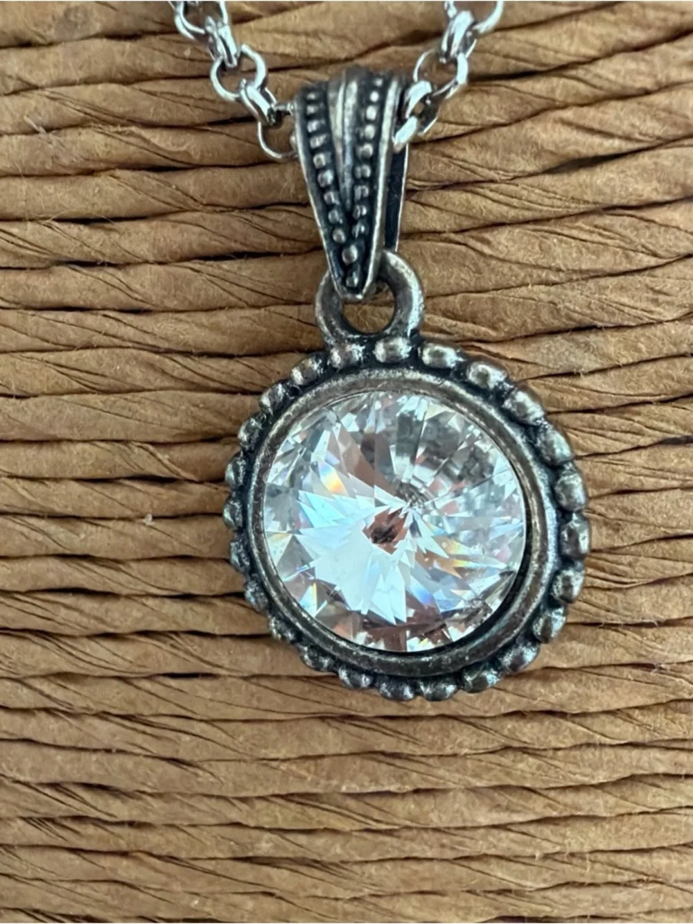 Wind and Fire Birthstone Necklace Swarovski Crystal April Birthstone 16-18 Inch